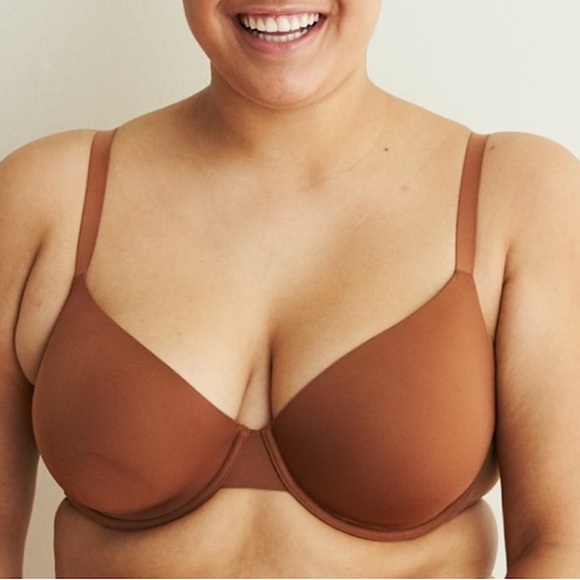 AERIE Real Me Full Coverage Underwire Bra Copper Brown 40D Smooth T-shirt Bra - Picture 3 of 11